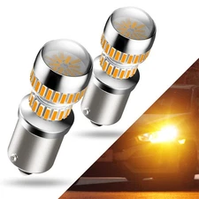 2x 1156 LED 54-SMD Tail Brake Stop Reverse Backup Turn Signal Light Bulbs Amber