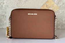 MICHAEL KORS JET SET ITEM EAST WEST CROSSBODY SHOULDER BAG BROWN LUGGAGE