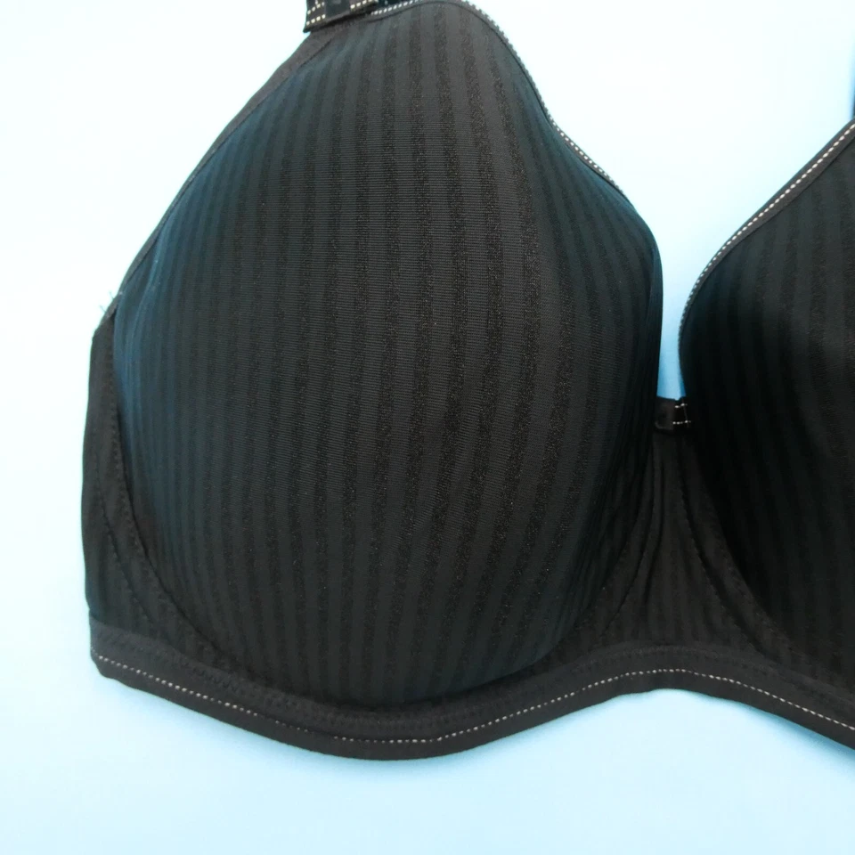 Sujetador Lencería Freya Talla US 32G Negro Rayas Push Up Ídolo Moldeado Balcón Nuevo Foto 2 de 4