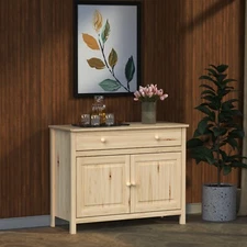 From the Tree Furniture Solid Wood Unfinished Sideboard Server Buffet Cabinet