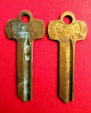 Pair of Vintage Star 7BE2W Keys Blanks Brass Keys Made in USA Steampunk Old Keys