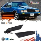 2x Smoke Amber LED Front Corner Side Marker Light Kit For 1979-1986 Ford Mustang