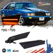 2x Smoke Amber Led Front Corner Side Marker Light Kit For 1979-1986 Ford Mustang 2x Smoke Amber Led Front Corner Side Marker Light Kit For 1979-1986 Ford Mustang