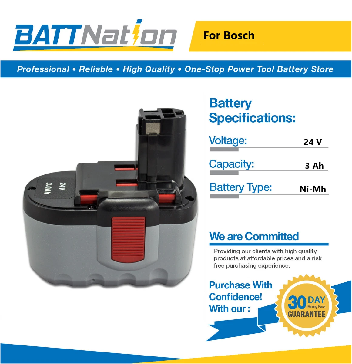 24V 3500mAh Ni-MH Battery For Bosch BAT240 BAT299 BAT030 BAT031 GBH24VF GMC 24V - Foto 5