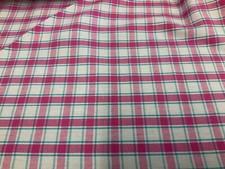 NORTHCOTT - PICCADILLY W24429-28 - TRI-COLOR CHECK - PINK- BY THE YARD