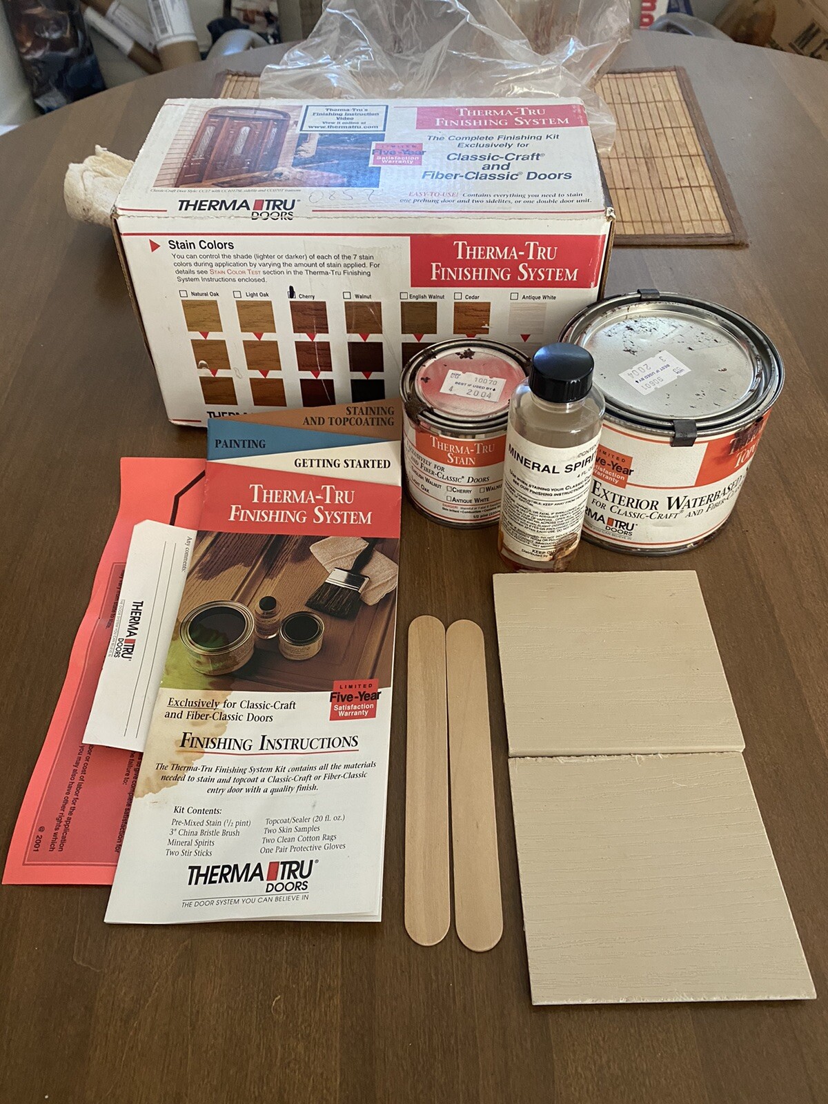 Thermatru Cherry Fiberglass Doors DIY Varnish Stain Paint Finishing System Kit eBay