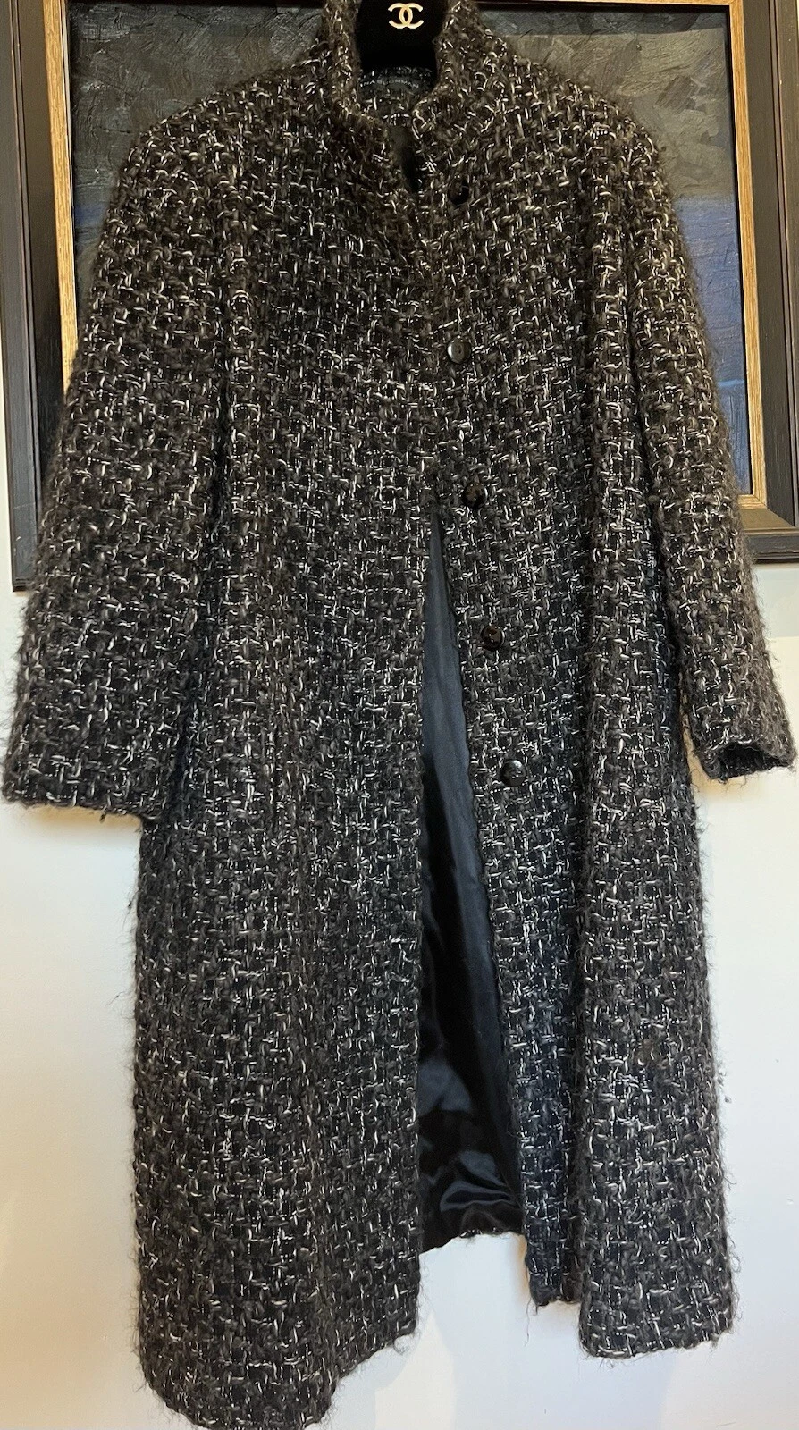 CHANEL Giacca cappotto lana donna DANA BUCHMAN taglia 16 XL splendido lungo