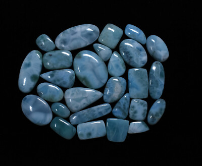 100ct Natural Sky Blue Larimar Cabs 4-6pcs Mix Shape Size Wholesale Lot V48-22