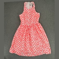 J. Crew Fit & Flare Dress Sleeveless Sz 0 Round Neck Neon Pink Orange  Floral