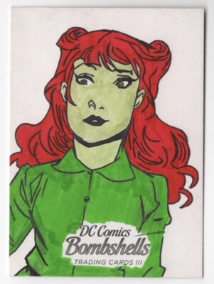 Poison Ivy DC Comics Bombshells Series 3 Sketch Card by Ibrahim Ozkan 1/1