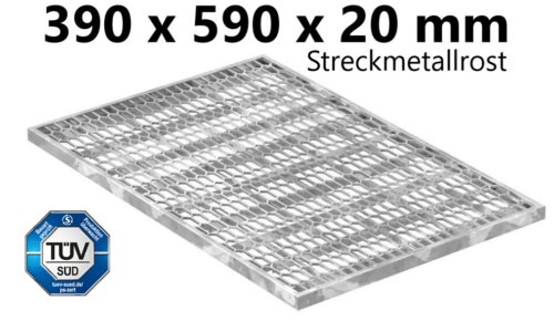 Streckmetallrost Lichtschacht 390x590x20 mm aus Stahl S235JR (St37-2), Verzinkt - Bild 4 von 4