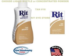 TAN #16 RIT Fabric DYE choose Liquid Bottle o...