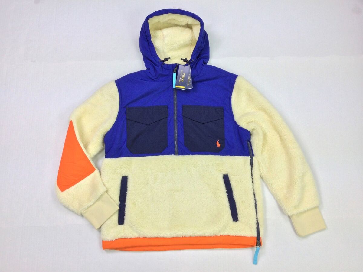 Polo Ralph Lauren Hooded Color Block Half-Zip Faux Fur Polo Ralph Lauren Hooded Color Block Half-Zip Faux Fur