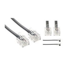 Eagle 15' FT Data Cable Cord Flat 4 Conductor Silver Satin 28 AWG RJ11 6P4C Wire