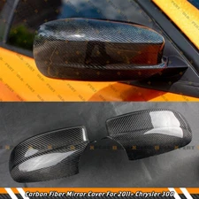 ADD-ON REAL CARBON FIBER SIDE MIRROR COVER CAP OVERLAY FOR 2011-23 CHRYSLER 300