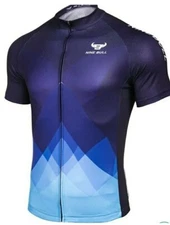 Nine Bull, Cycling Shirt, X Large, Black and Blue XL, ZIP Up, Bike