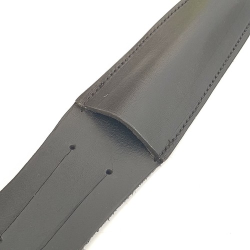 Bushcraft Survival Outdoor Pelle Nera Fodera Applegate Fairbairn Pugnale 29 cm - Foto 4 di 8