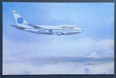PAN AM Boeing 747SP Artist Rendering Postcard - Airline Issued