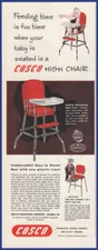 Vintage 1951 COSCO Chrome Baby High Chair Ephemera 1950's Print Ad