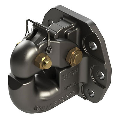 Wallace Forge 50 Ton Pintle Hitch Offset 6 Bolt Pintle Hook - Made in USA