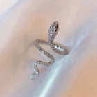 2.75CT Round Cut Simulated Diamond Women's Snake Ring 14k White Gold Over Silver
