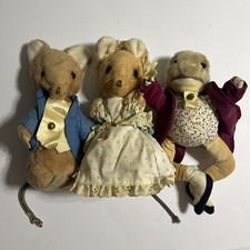 Vintage Eden Plush Toys Beatrix Potter 2 Mice And Frog Missing Hat
