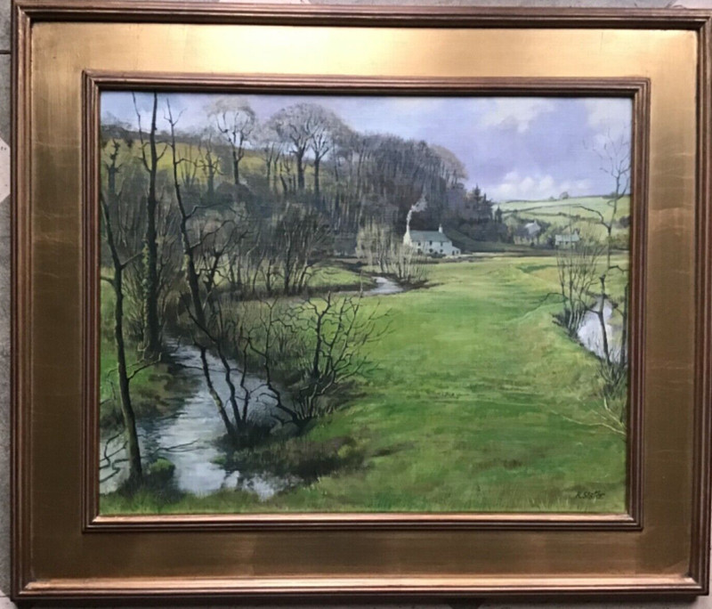 Richard Slater, [UK B. 1927]  oil/canvas, Cornwall landscape, signed, framed