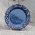 Frankoma "Native American" Redware Plate Thunderbird Phoenix Southwest  Blue
