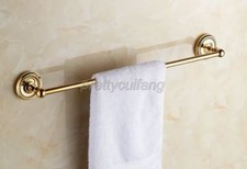 Luxury Gold Color Brass Wall Mounted Bathroom Single Towel Rail Bar Pba603