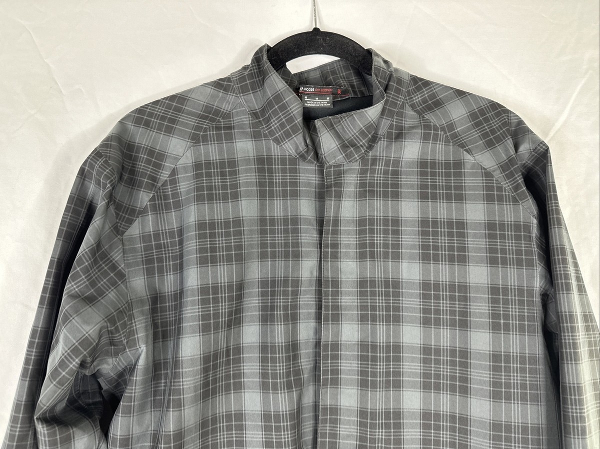 Nike Tiger Woods Collection Jacket Mens Size M Gray Plaid Full Zip