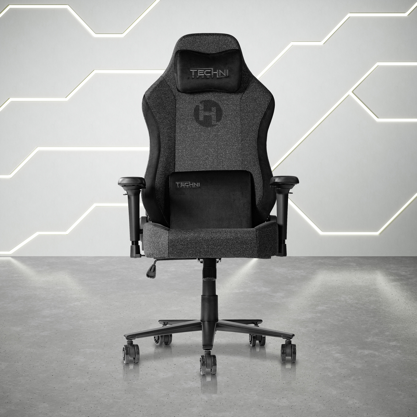 Techni Sport Fabric Memory Foam Gaming Chair Black Office Ch