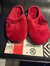NEW Isotoner Women Slippers Clog Style Slip-on Enhanced Heel Cushion Red Large