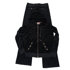 Vintage Juicy Couture Matching Tracksuit Set Small Medium Jacket Pants Black