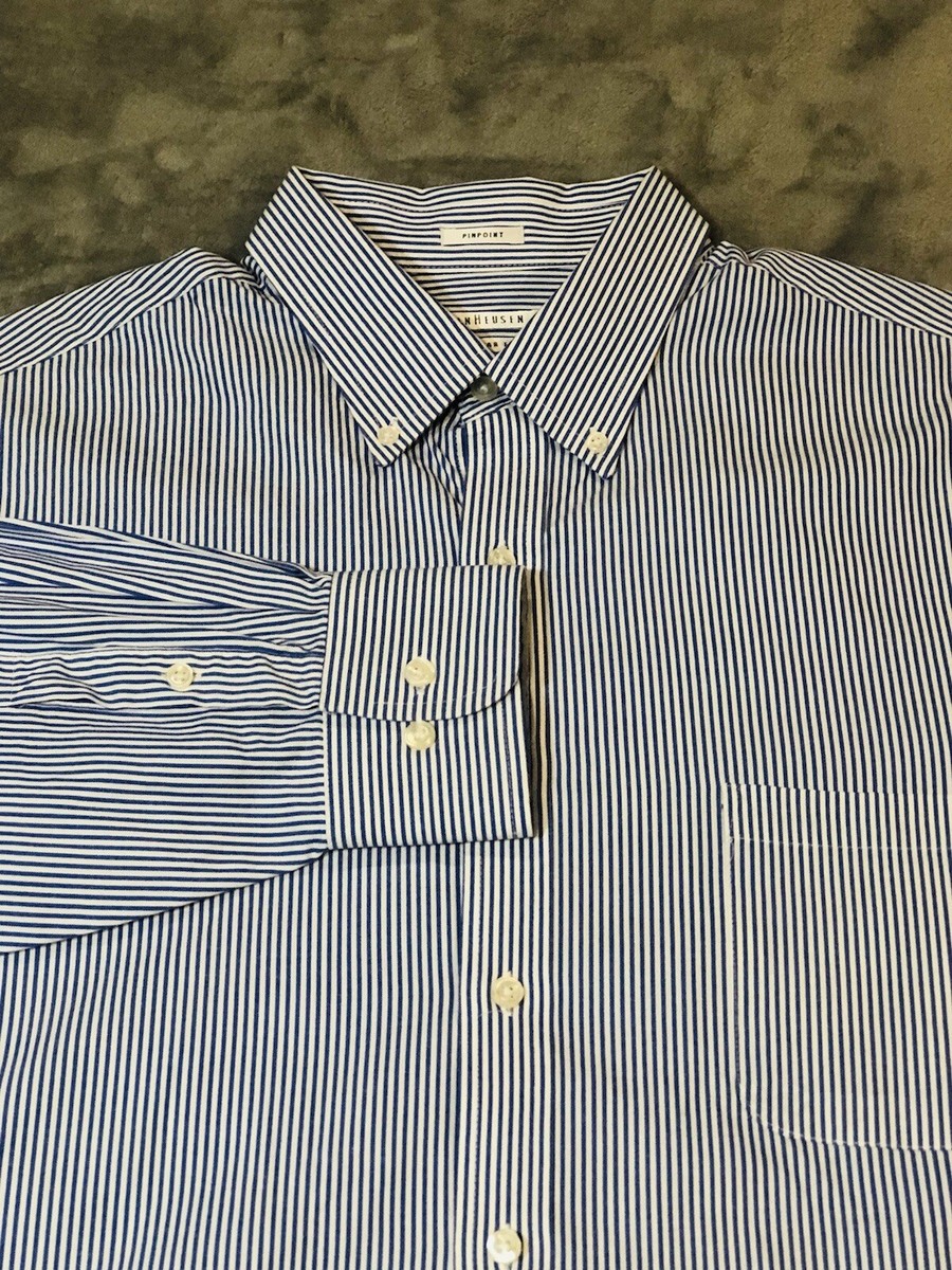 van heusen men's dress shirt regular fit pinpoint stripe Originals Long Sleeve Shirt Stripe Dot Print main image 1