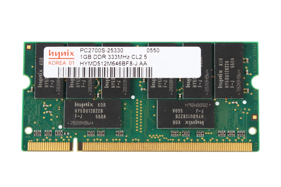 2X Hynix 1GB 2RX8 DDR 333MHz PC2700S 200PIN SO-DIMM Intel Laptop CPU Memory RAM - Image 2 of 4