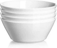 32 OZ Large Soup Bowls Set of 4 White Ceramic Bowls for Ramen Cereal Pasta