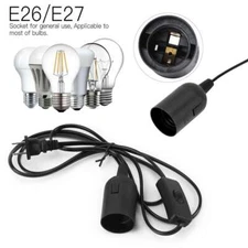 Light Cord Cable Switch E26/E27 Bulb Socket Extension Hanging Pendant Lamp 1.8M