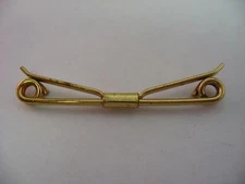 Curled Ends Vintage Mens Tie Collar Bar Clip Jewelry Gold Tone