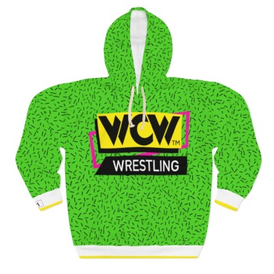 WCW Green Pink Yellow 1991 Impel Card Set Pro Wrestling Unisex Pullover Hoodie