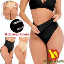 Women's Boned Tummy Control Body Shaper High-Waist Trainer Thong Brief Shapewear