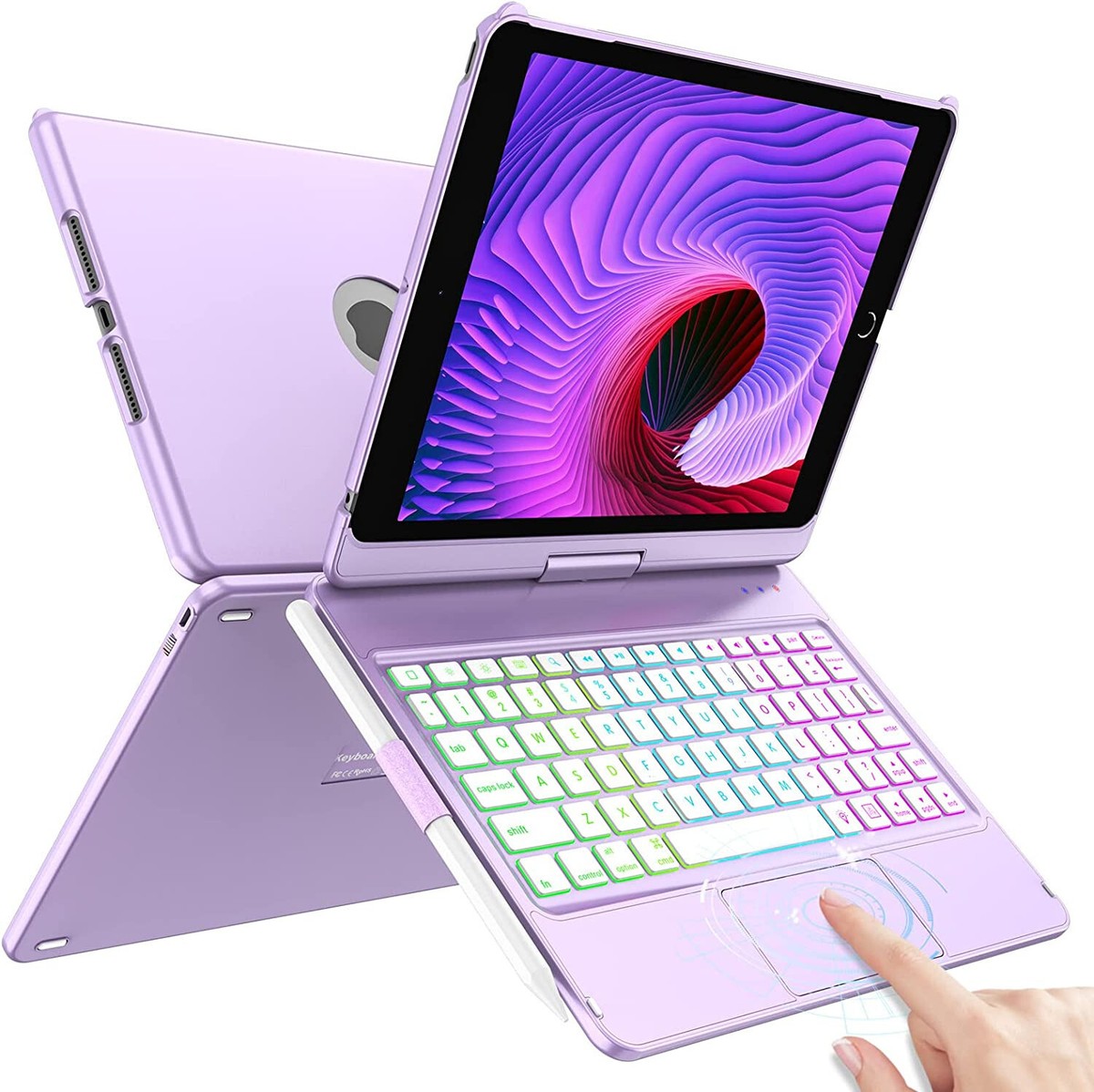 Hotlife Touch Keyboard Case for iPad 10.2 9th/8th/7th Gen, Purple