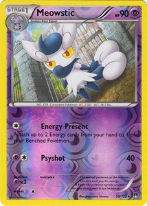 Meowstic 59/122 XY Breakpoint REVERSE HOLO MINT! Pokemon