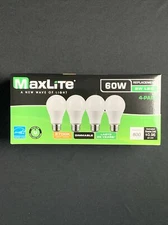 MAXLITE 60W Dimmable 2700K Soft White 800 Lumens 8W LED Replacement Bulbs 4-Pack