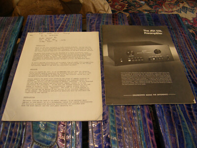 AUDIO GENERAL AGI 511a Preamplifier Dealer SPEC Owners Manual + Brochure
