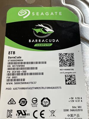 Seagate 8TB SATA HDD 256mb. 2cx188-568, 001 | eBay