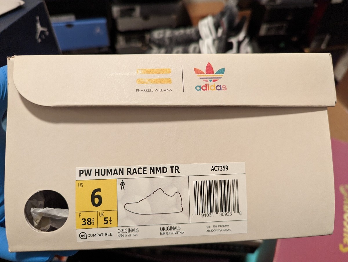 Size 6 - adidas NMD Human Race Trail x Pharrell Oreo 2017