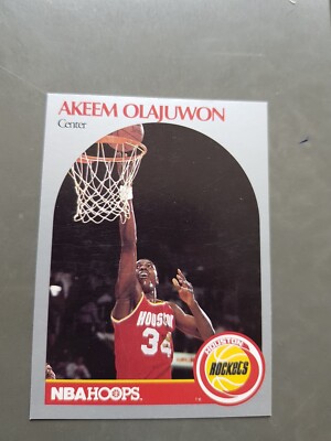 HAKEEM OLAJUWON NBA CARD HOOPS 1990-91 # 127 HOUSTON ROCKETS H.O.F.$