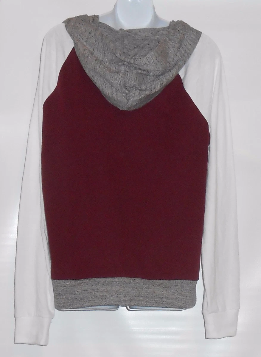 UNDERCOVER Felpa con cappuccio Victoria's Secret rosa manica lunga full zip colorblock rubino grande (L) nuova con etichette