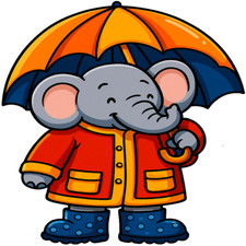 30 Custom Rainy Day Elephant Personalized Address Labels