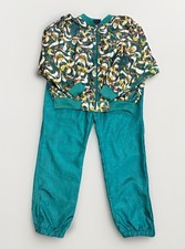 VTG Bovattini Sportwear Tracksuit Windbreaker Teal Gold Chain Design Women  s XL
